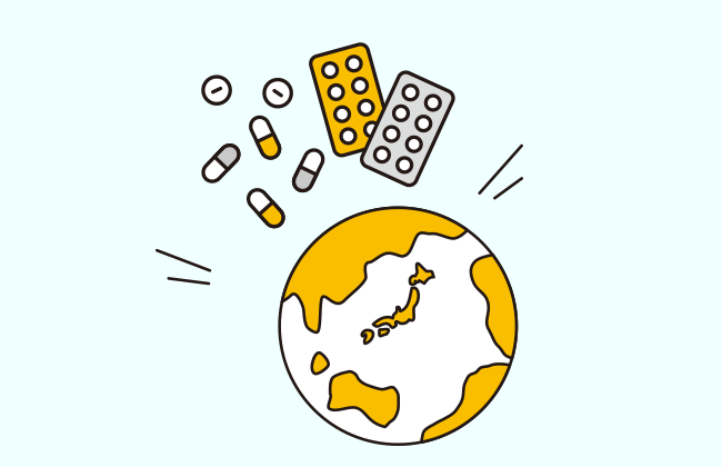 藥丸和地球的插圖